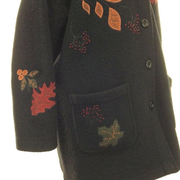 NORDIC design womens coat sz large black 100% wool - Picture 2 of 12